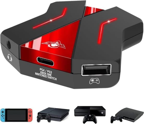 SPIRIT OF GAMER - CROSSGAME 2 Adapter - Spela tangentbord och mus på SWITCH / PS4 / PS3 / XBOX ONE - 3,5 mm uttag