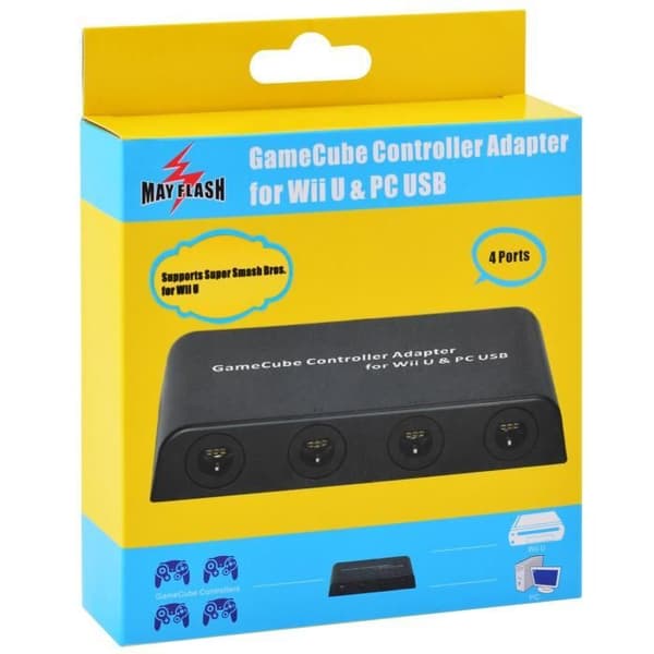 Nintendo GameCube-kontrolladapter för Wii U och PC med 4 portar