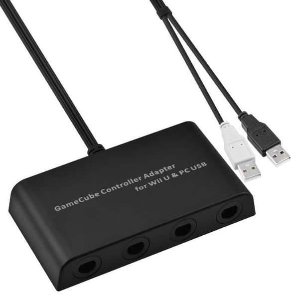 Nintendo GameCube-kontrolladapter för Wii U och PC med 4 portar