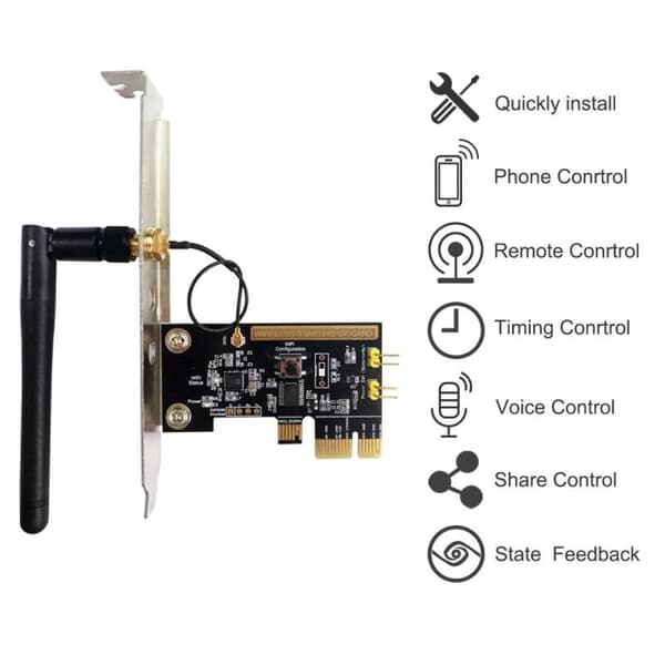 Dator Fjärrstyrning Remote Boot Card för Alexa / Google Home