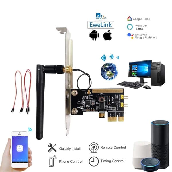 Dator Fjärrstyrning Remote Boot Card för Alexa / Google Home