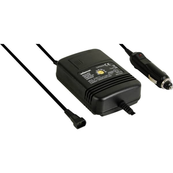 Velleman CARS2000 DC/DC-omvandlare 12 V/DC, 24 V/DC - 1.5 V/DC, 3 V/DC, 4.5 V/DC, 6 V/DC, 7.5 V/DC, 9 V/DC, 12 V/DC/2 A Svart