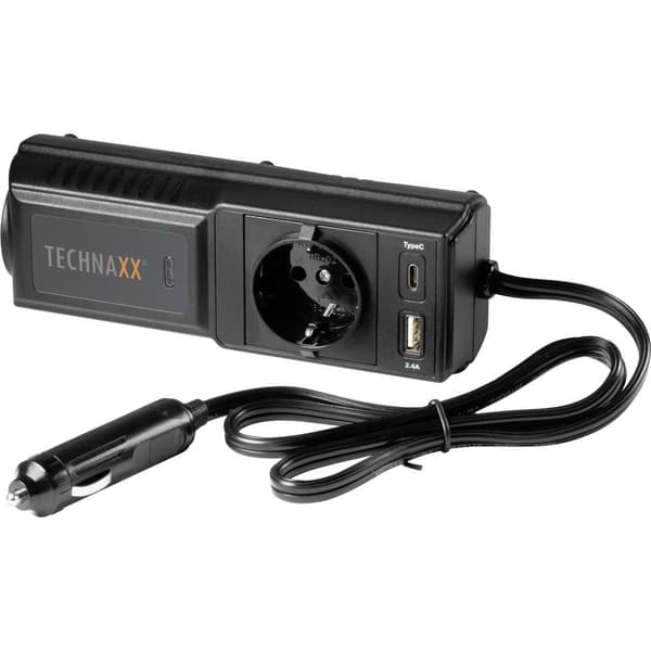 Technaxx Växelriktare TE21 200 W 12 V/DC - 230 V/AC Svart