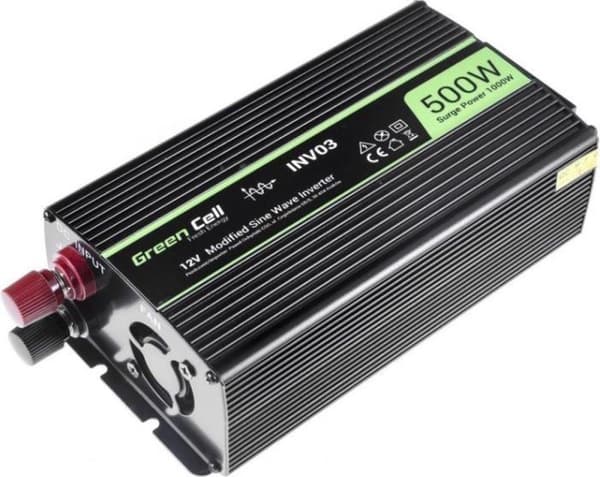 Green Cell INV03DE strømadapter/inverter Auto/Indendørs 500 W Sort