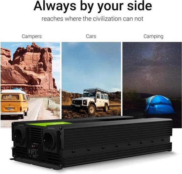 Green Cell INV11 strømadapter/inverter Auto 2000 W Sort