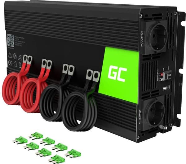 Green Cell INV11 strømadapter/inverter Auto 2000 W Sort