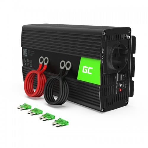 Car inverter voltage converter Green Cell INV08 12V to 230V 1000W/2000W, modified sine wave Sort