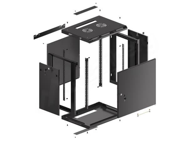 Lanberg WF01-6412-00B rack cabinet 12U Wall mounted rack Black