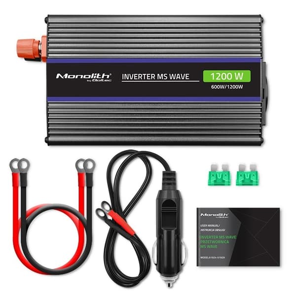 Qoltec Monolith -virtalähde/invertteri Auto/Sisäkäyttöön 600 W Musta