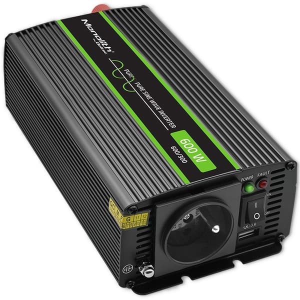 Qoltec Monolith -virtalähde/invertteri Auto/Sisäkäyttöön 600 W Musta