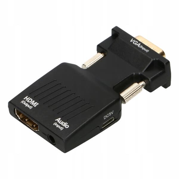 ADAPTER KONVERTERARE VGA D-SUB TILL HDMI + LJUDLJUD