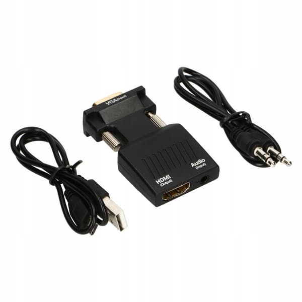 ADAPTER KONVERTERARE VGA D-SUB TILL HDMI + LJUDLJUD