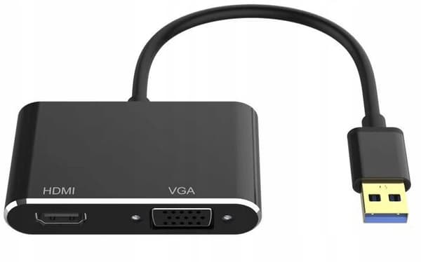 USB 3.0 til HDMI + VGA KONVERTER SPILKORTADAPTER