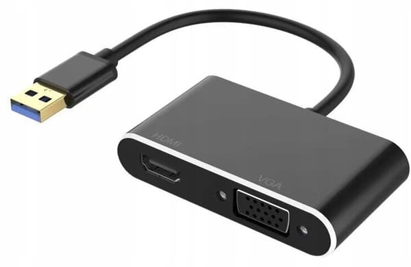 USB 3.0 til HDMI + VGA KONVERTER SPILKORTADAPTER