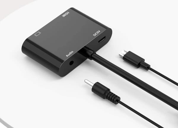 ADAPTER KONVERTERARE VGA D-SUB TILL HDMI + VGA + LJUD