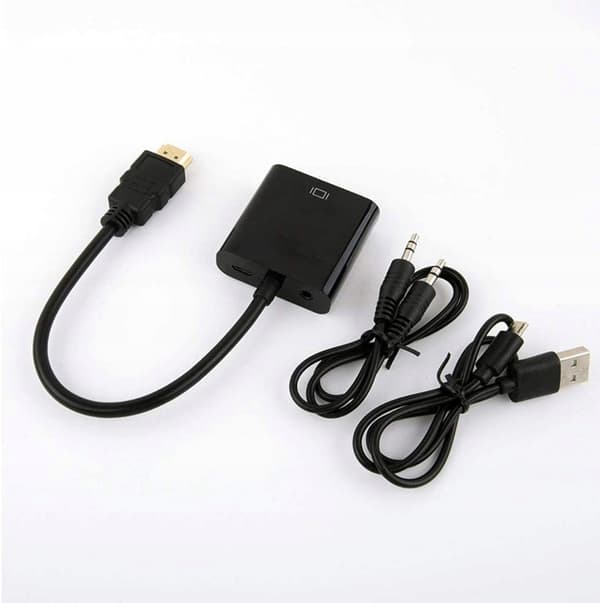 ADAPTER KONVERTER FRA HDMI TIL VGA+AUDIO+POWER