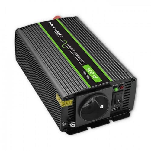 Qoltec Monolith strømadapter/inverter Auto 600 W Sort Sort