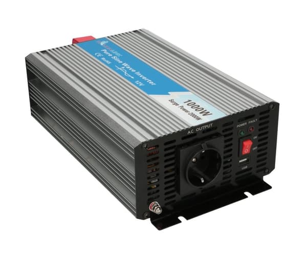 Extralink OPIP-1000W | Spændingsomformer | 12V - 230W, 1000W, ren sinus Aluminium