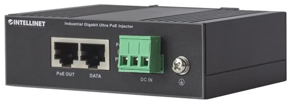 Intellinet Industrial Gigabit Ultra PoE-injektor, 1 x 60 W-port, IEEE 802.3bt/at/af Power over Ethernet (Ultra POE/PoE+/PoE), metallhölje
