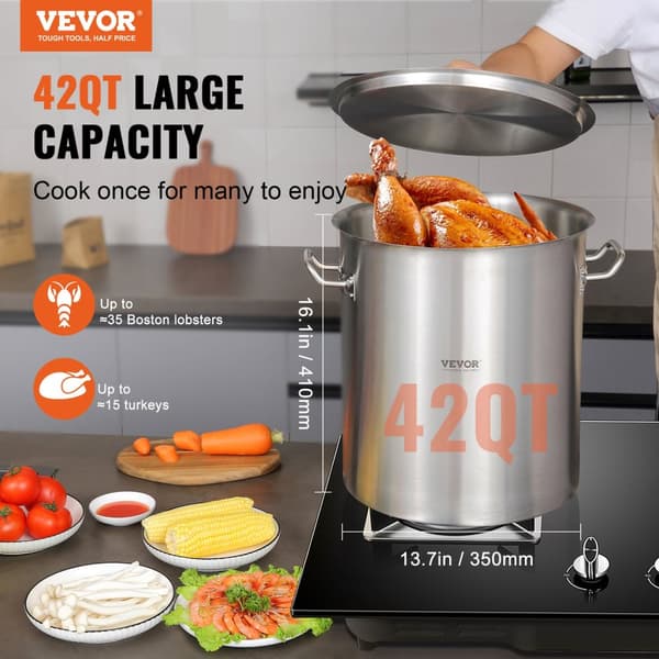 Kogegrej Stockpot, Rustfrit Stål, Erhvervskvalitet