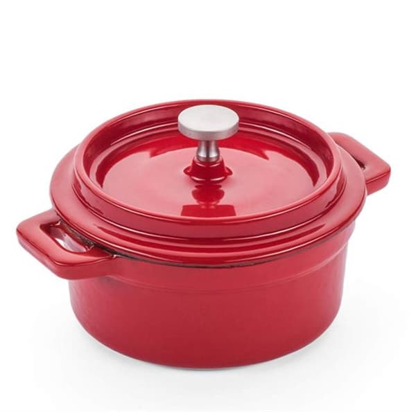 Emaloitu valurautakattila, HENDI, 0,2L, punainen, 130x100x(K)48mm Perusversio
