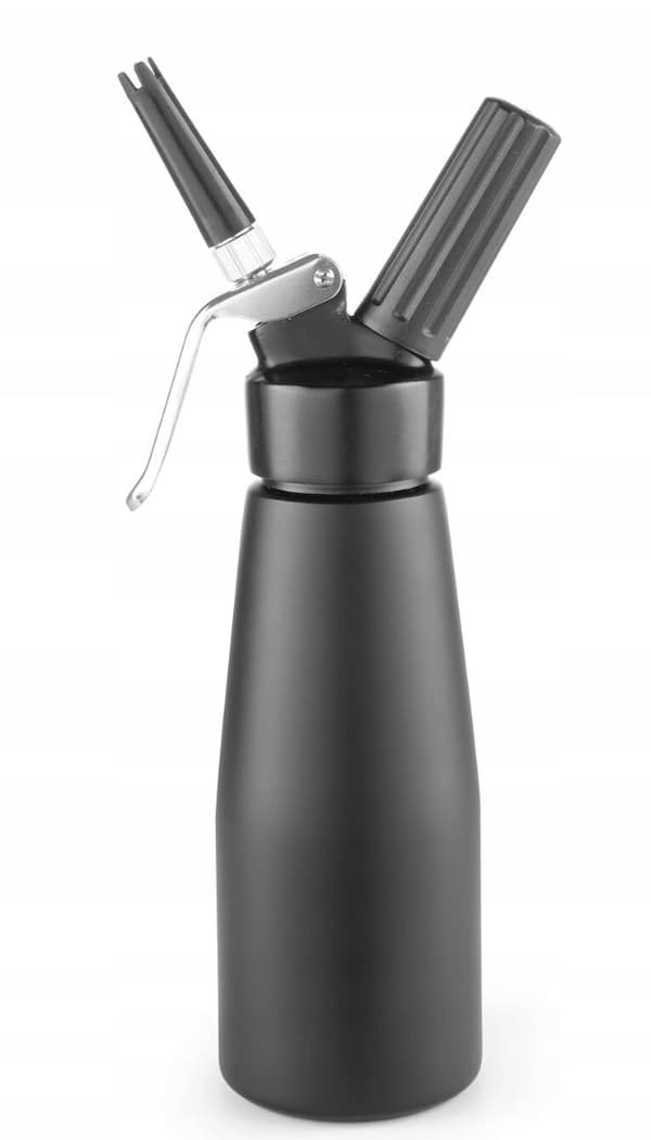 HENDI Sifon Kitchen Line 0,5L, Mat sort med 3 mundstykker og børste