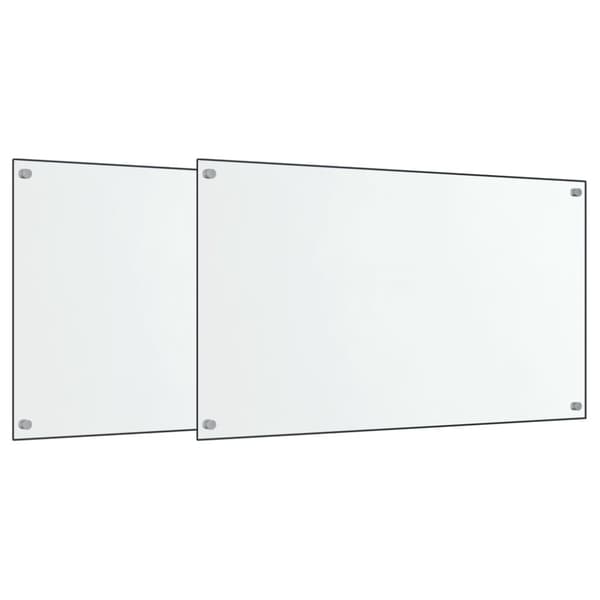 Stänkskydd 2 st transparent 70x50 cm härdat glas