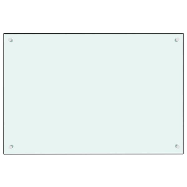 Stänkskydd vit 90x60 cm härdat glas