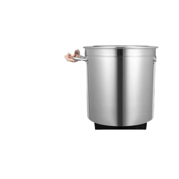 Ruostumattomasta teräksestä valmistettu keittoastia, 35L kapasiteetti, kiillotettu pinta, induktiokelpoinen