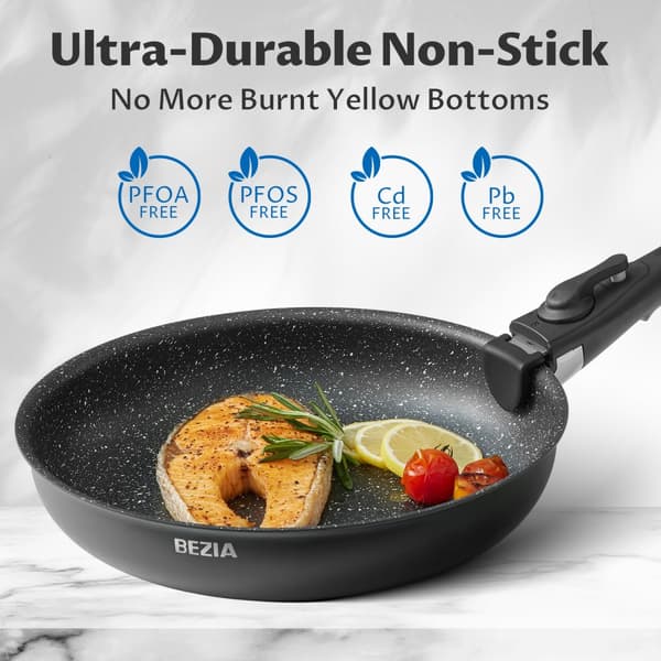 Induktionskastrullset, Non-Stick-beläggning, Miljövänligt material,svart, Set över fem delar