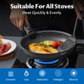 Miniatyrbild 5 av 5: Induktionskastrullset, Non-Stick-beläggning, Miljövänligt material,svart, Set över fem delar