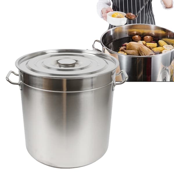 Rustfrit Stål Suppebeholder, 35L Kapacitet, Effektiv Madlavning,Sølv