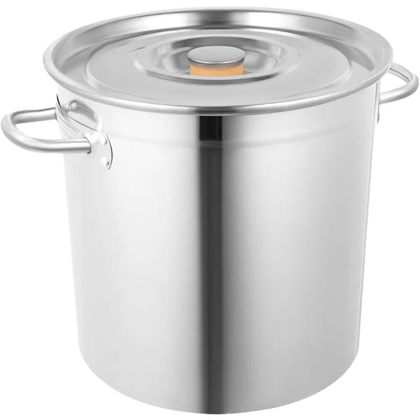 30 Quart Gryta, Hållbart Rostfritt Stål, Inkluderar Lock,Silver