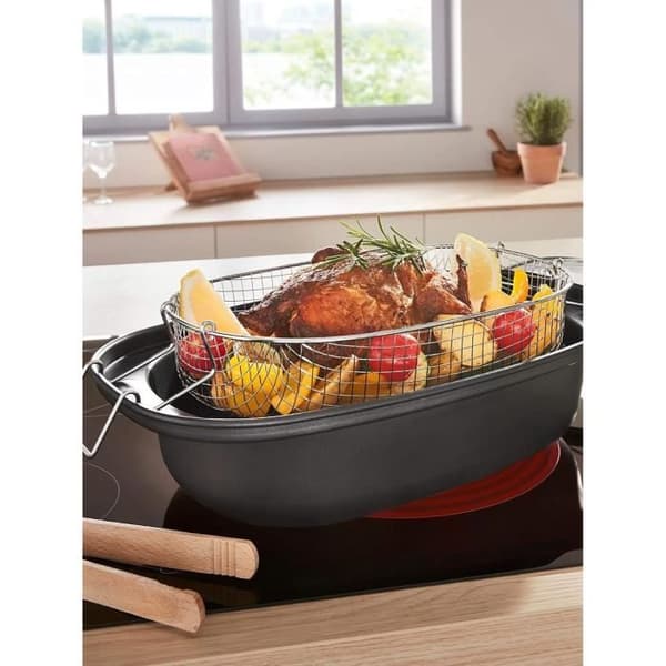 Aroma gryde med stegekurv - GSW - 414593 - Kulstofstål - 4 L / 32 cm - Alle kogeplader inklusive induktion