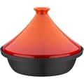 Miniatyrbild 1 av 4: Tagine i massivt gjutjärn - GSW - 30 x 22 cm - Keramiskt lock - Induktion - Orange
