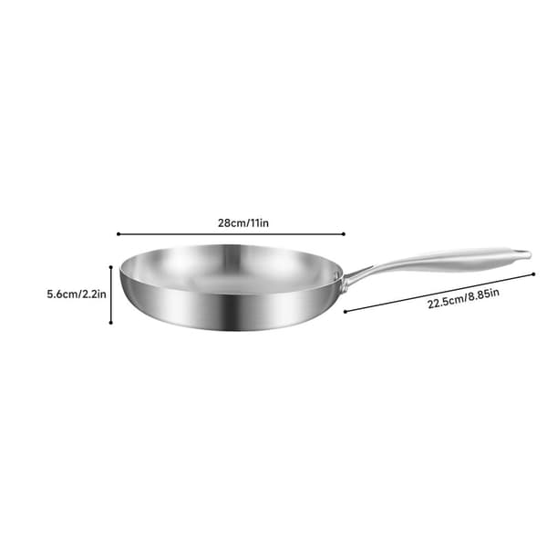Rustfrit Stål Stegepande, Non-Stick Overflade, Alsidig Kompatibilitet,28cm, Som billedet