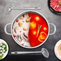 Miniatyrbild 3 av 4: Rostfritt Stål Hot Pot, Divider Design, Stor Kapacitet, Glaslock
