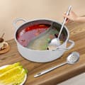 Miniatyrbild 2 av 4: Rostfritt Stål Hot Pot, Divider Design, Stor Kapacitet, Glaslock