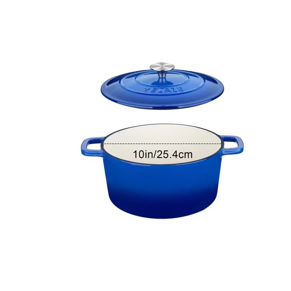 Velaze Dutch Oven, 6 QT kapacitet, miljøvenlig støbejern,5L, BLÅ
