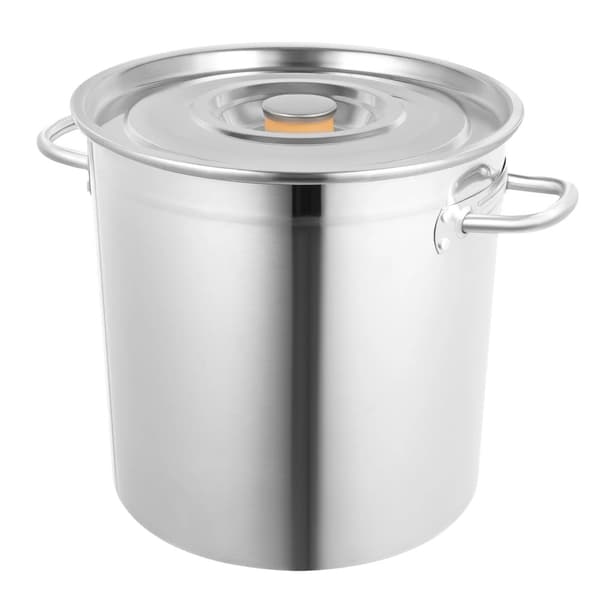 Rostfritt Stål Soppa Kastrull, 35L Kapacitet, Polerad Modern Design,Silver