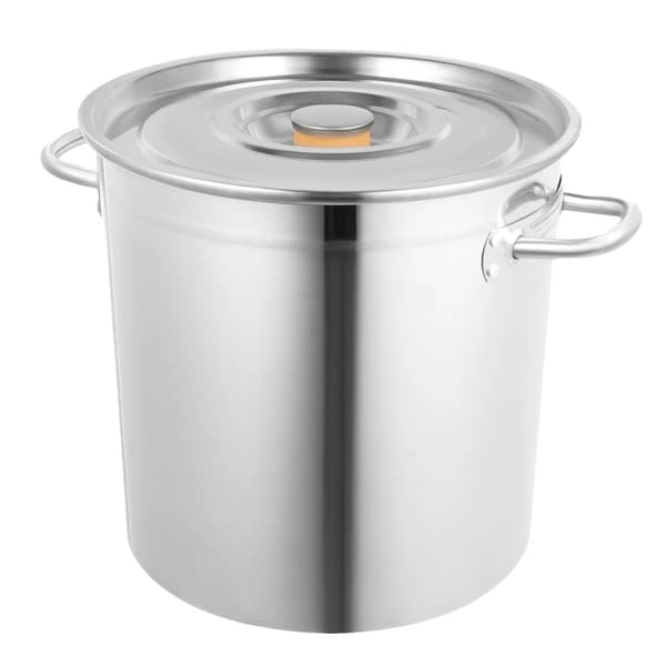 Rostfritt Stål Soppa Kastrull, 35L Kapacitet, Polerad Modern Design,Silver