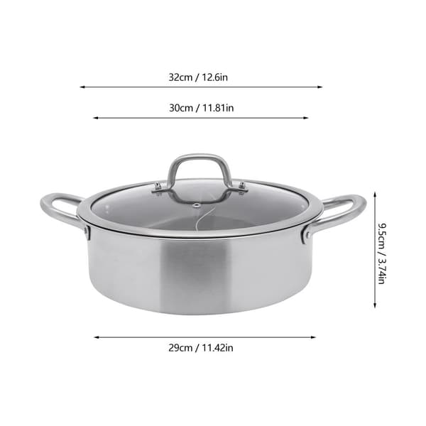 Hot Pot-köksredskap, dubbel-sidig avdelare, lättvikts rostfritt stål