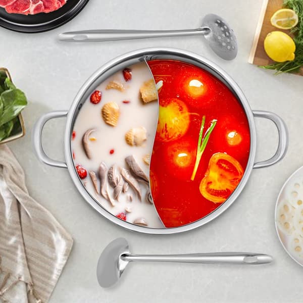 Hot Pot-köksredskap, dubbel-sidig avdelare, lättvikts rostfritt stål