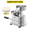Miniatyrbillede 4 af 6: Burgerpresser 100-150mm - Erhverv Støbejern, 6 Bakker, Non-Stick Stål & Cylindrisk Knap - 1000 Patty Papirer Inkluderet