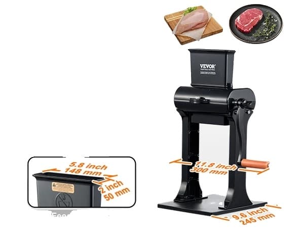 Kød Tenderizer Maskine, Rustfrit Stål, Erhvervskvalitet, 5,8 tommer