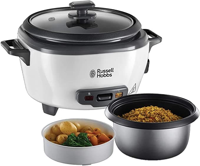 Russell Hobbs riskokare, kokar upp till 6 portioner ris upp till 200 gram per portion, non-stick beläggning, ångkorg, mätkopp och sked ingår, 27030-56