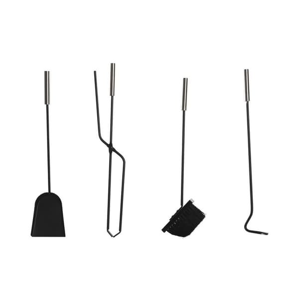DKD Koti sisustus Ruostumaton Teräs Takka Tarvikkeet (17 x 17 x 50 cm) – 4 Osaa Koti sisustukseen ja Keittiösuunnitteluun.