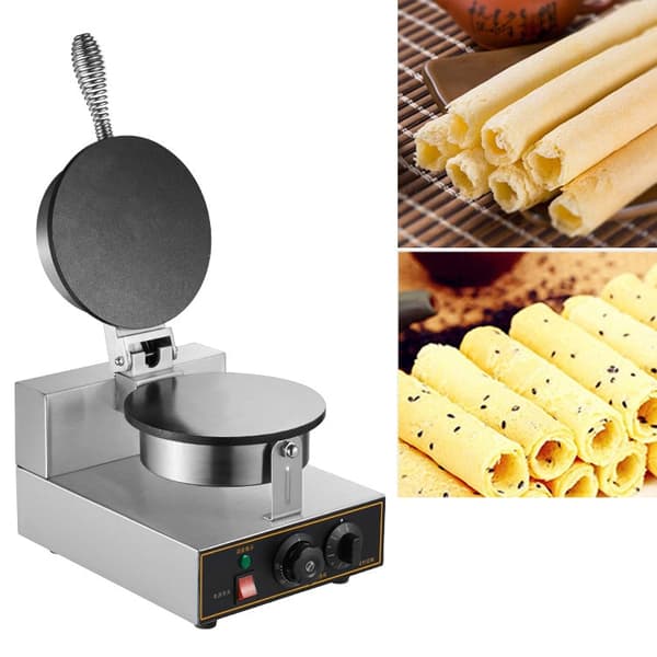 Rustfrit stål Single-head Egg Roll Machine Ice Cream Crisp Egg Roller, størrelse: 320x250x178 cm