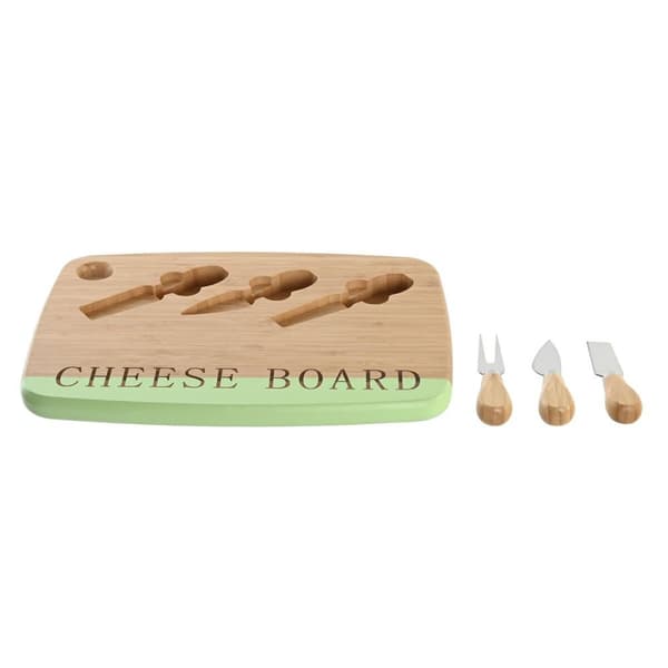 Ostebakke DKD Hjemmeindretning Bambus Rustfrit stål 33,5 x 24 x 2 cm (3-pakning) - Klassisk design til din servering.