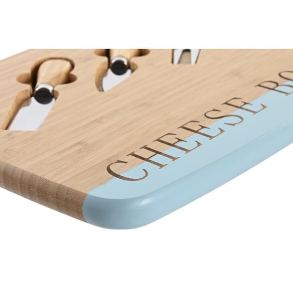 Ostebakke DKD Hjemmeindretning Bambus Rustfrit stål 33,5 x 24 x 2 cm (3-pakning) - Klassisk design til din servering.